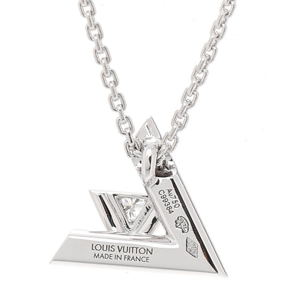 Louis Vuitton 18K White Gold Diamond Small LV Volt One Pendant Necklace 4 of 6