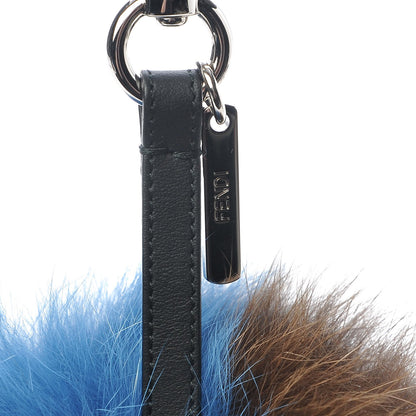 Fendi Fox Fur Spring Eyes Bag Charm Blue Brown 3 of 4