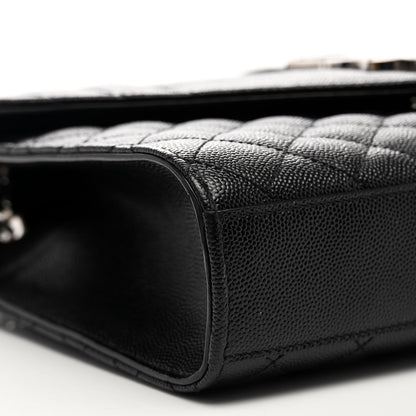 Saint Laurent Grain De Poudre Textured Mixed Matelasse Triquilt Medium Monogram Satchel Black 7 of 8