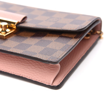 Louis Vuitton Damier Ebene Croisette Chain Wallet Magnolia 7 of 7