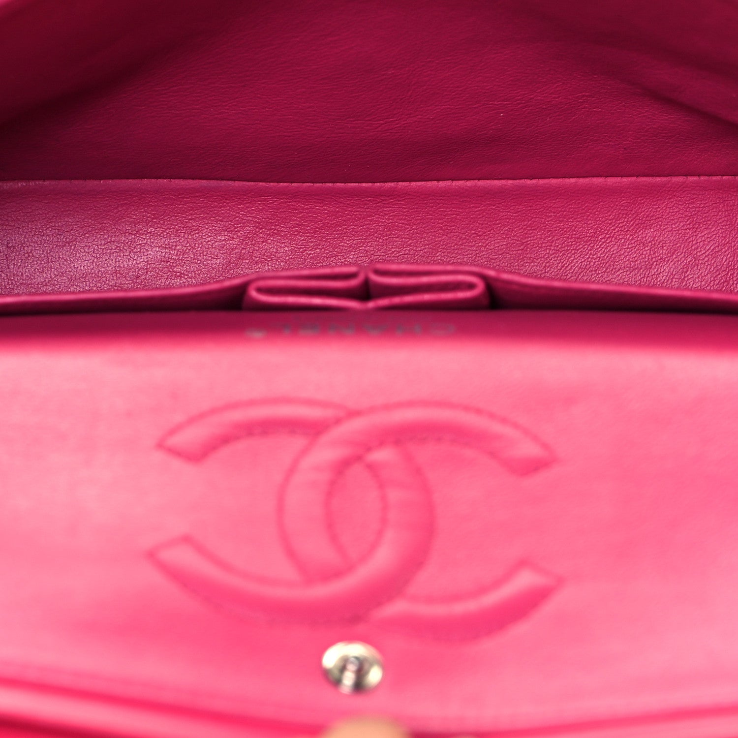 Chanel Lambskin Quilted Medium Double Flap Dark Pink 5 of 9