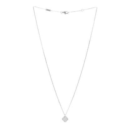 Van Cleef & Arpels 18K White Gold Diamond Sweet Alhambra Pendant Necklace 3 of 5