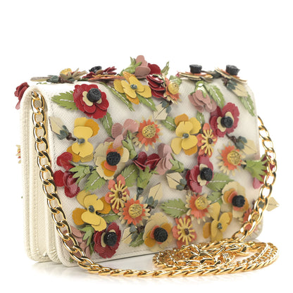 Prada Saffiano Floral Applique Crossbody Talco 2 of 7