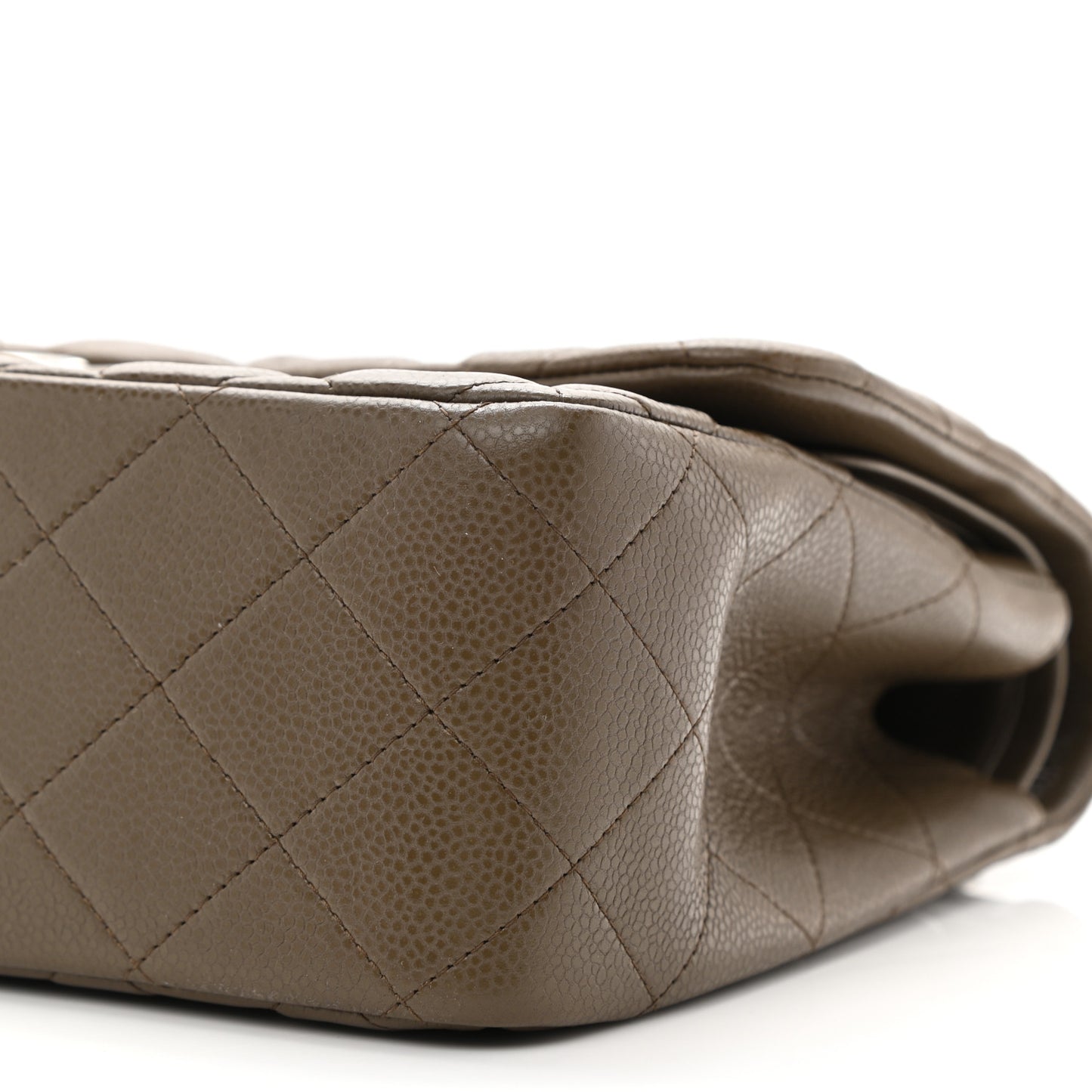 Caviar Quilted Jumbo Double Flap Beige Taupe
