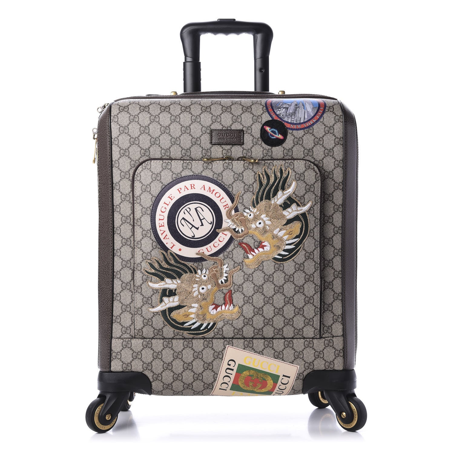 Gucci GG Supreme Monogram Courrier Carry On Trolley Brown 1 of 11