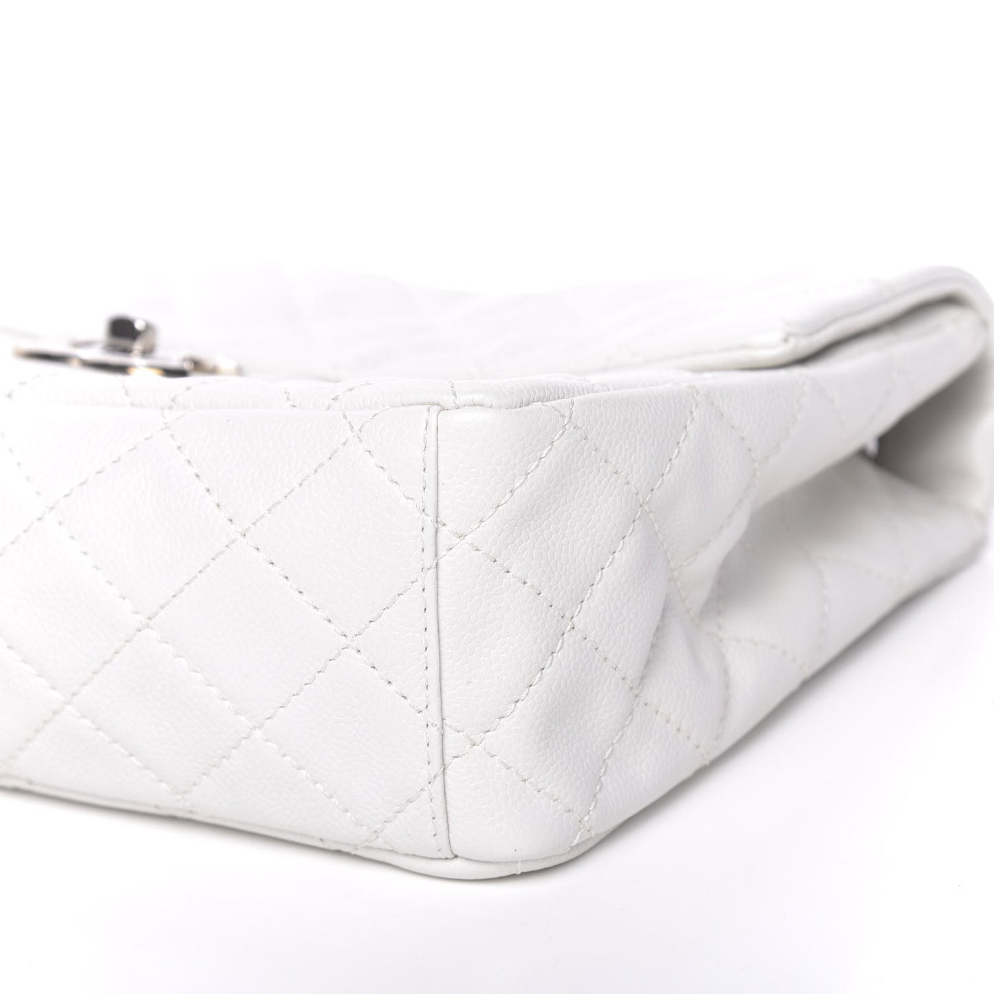 Caviar Quilted Maxi Single Flap White