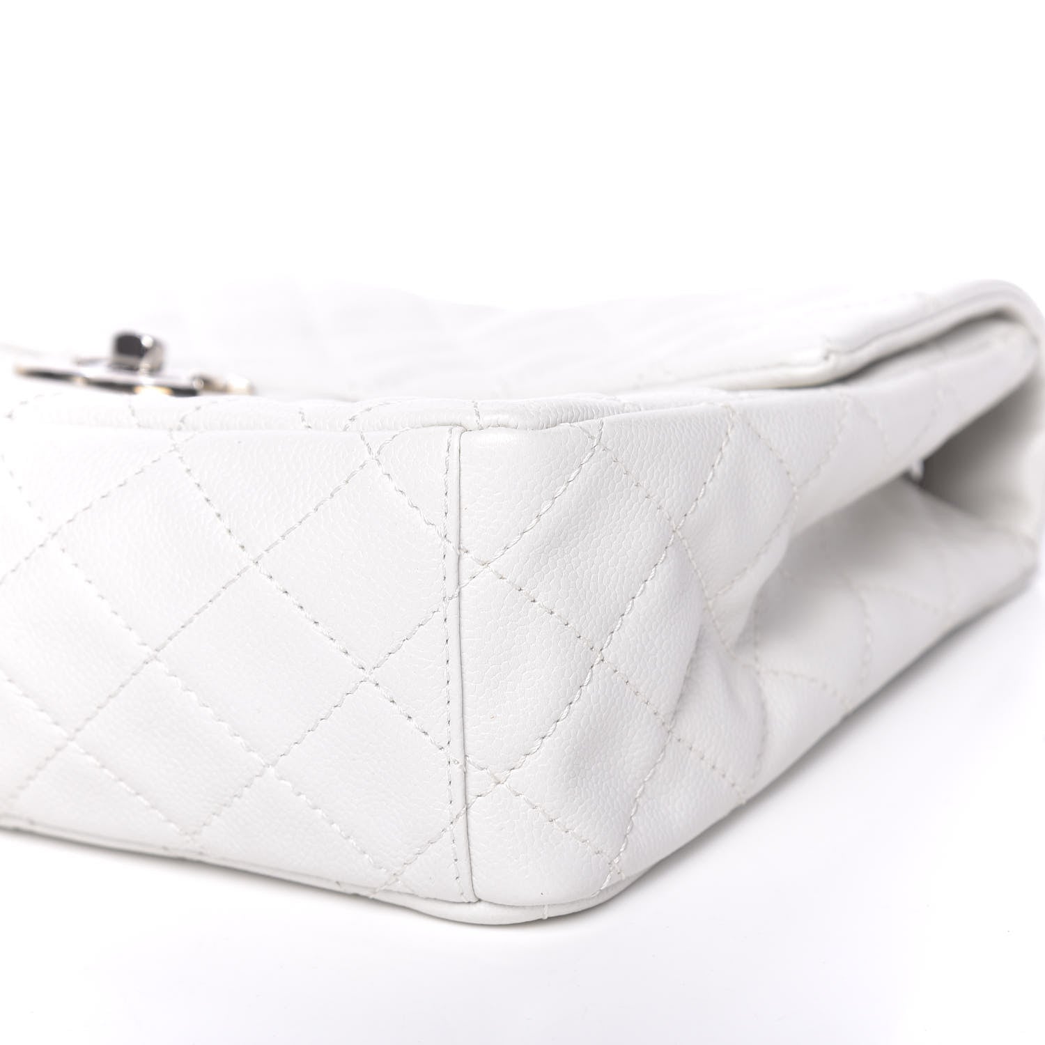 Chanel Caviar Quilted Maxi Single Flap White 9 of 14