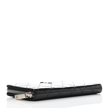 Chanel Patent Quilted Brilliant Zip Around Wallet Black 4 of 8