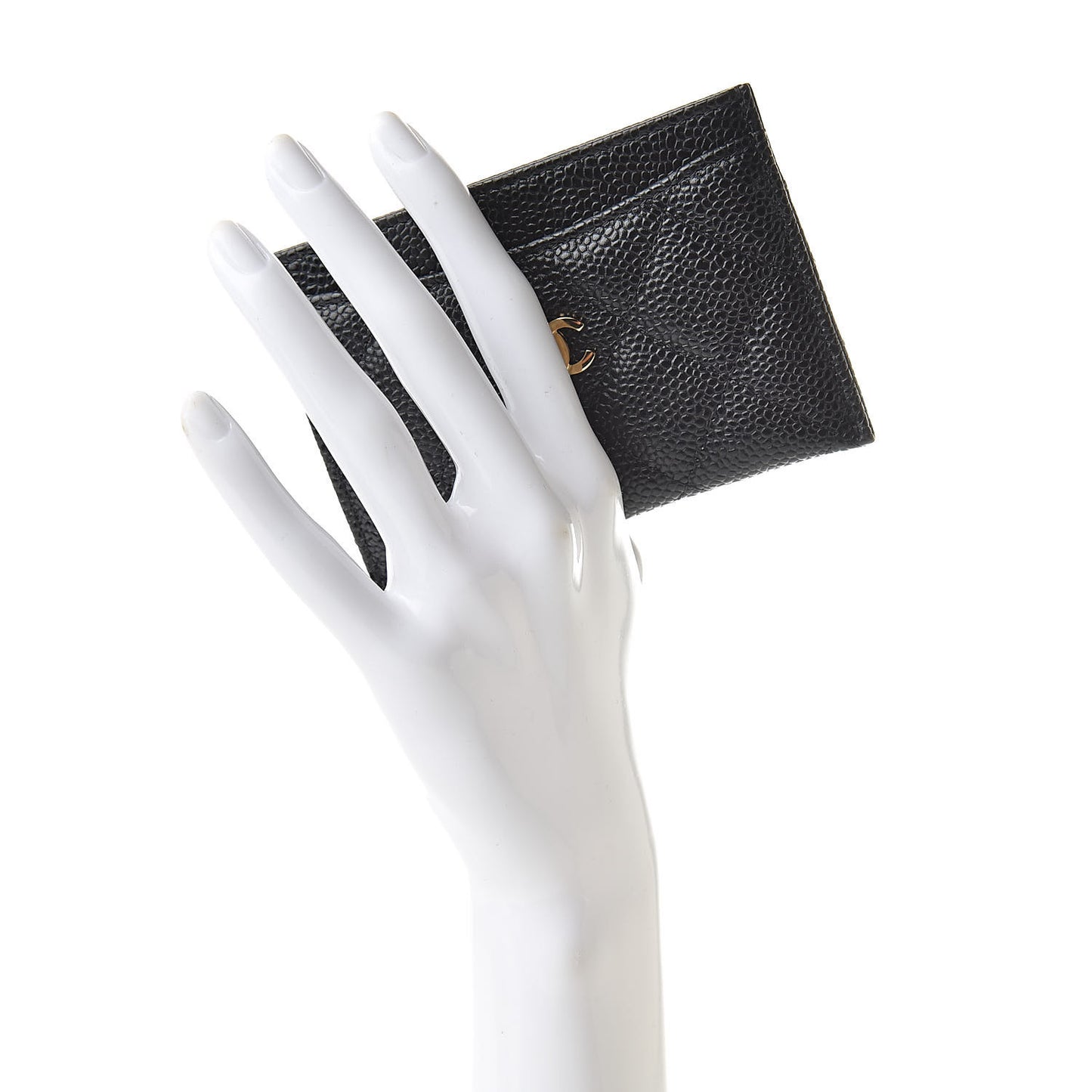 Caviar Quilted Card Holder Black