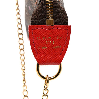 Louis Vuitton Damier Ebene 2019 Christmas Animation Mini Pochette Accessories Red 6 of 7