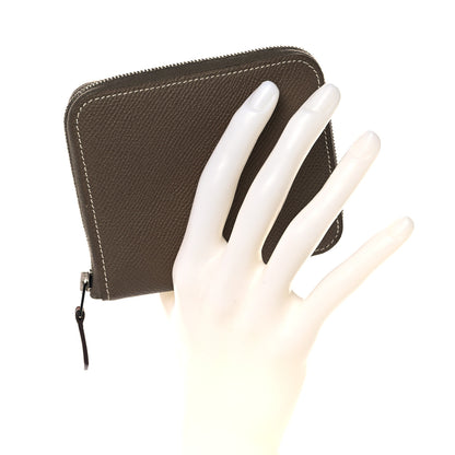 Hermes Epsom Silk'in Compact Wallet Etoupe 2 of 10