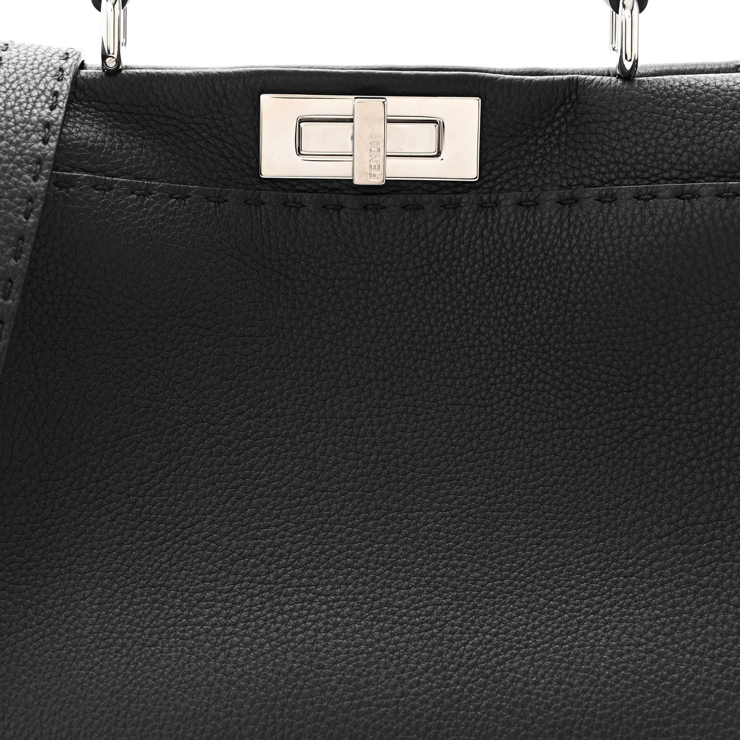 Cuoio Romano Selleria Bi-Color Medium Peekaboo Iconic Satchel Black Mou