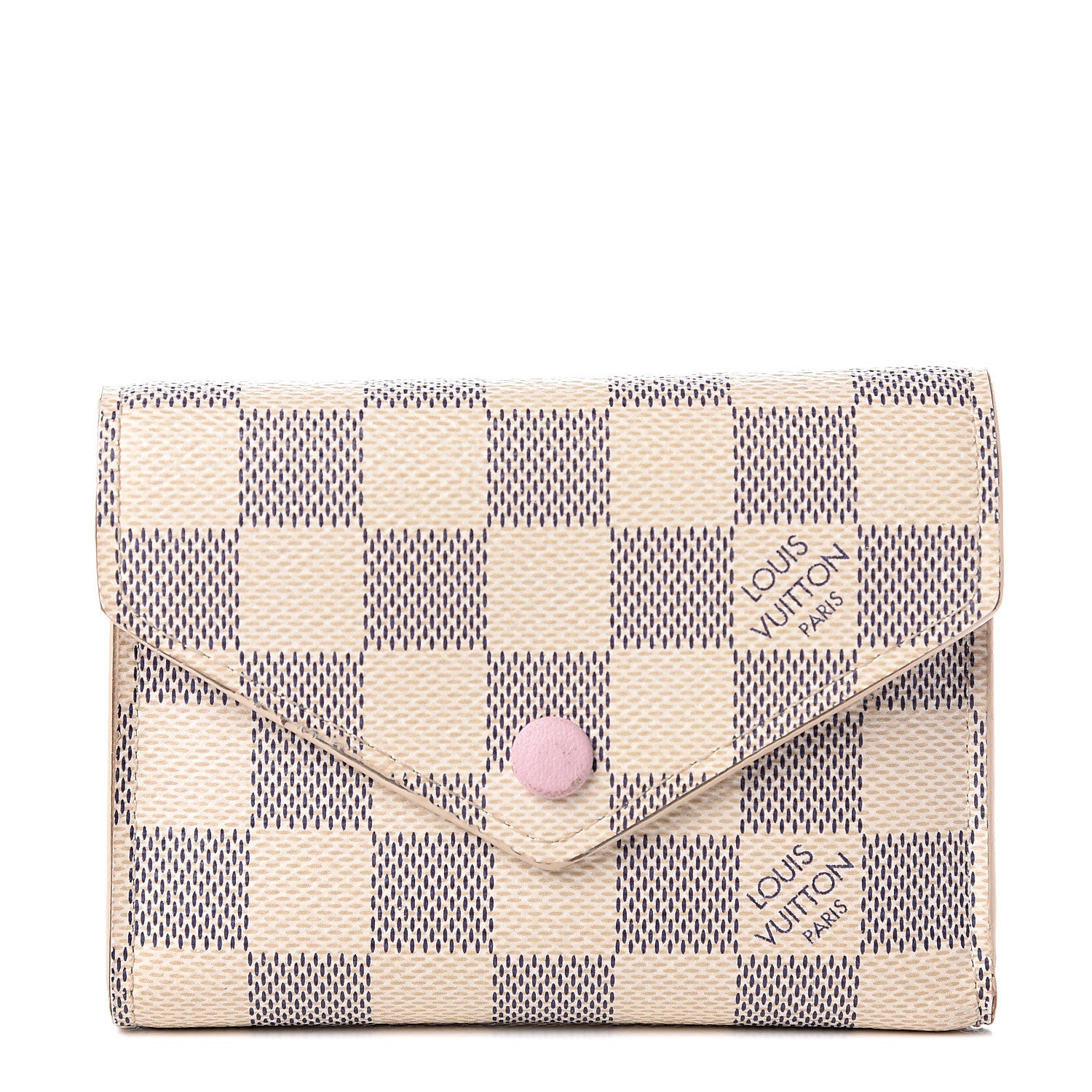 Louis Vuitton Damier Azur Victorine Wallet Rose Ballerine 1 of 14