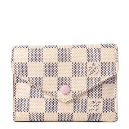 Louis Vuitton Damier Azur Victorine Wallet Rose Ballerine 1 of 14