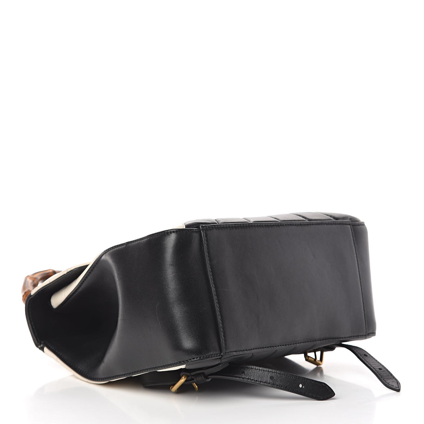 Calfskin Bamboo Trapuntata Queen Margaret Backpack Mystic White Black