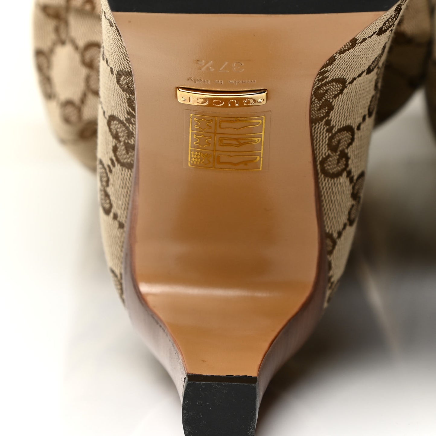 Monogram Over The Knee Boots 37.5 Beige Ebony