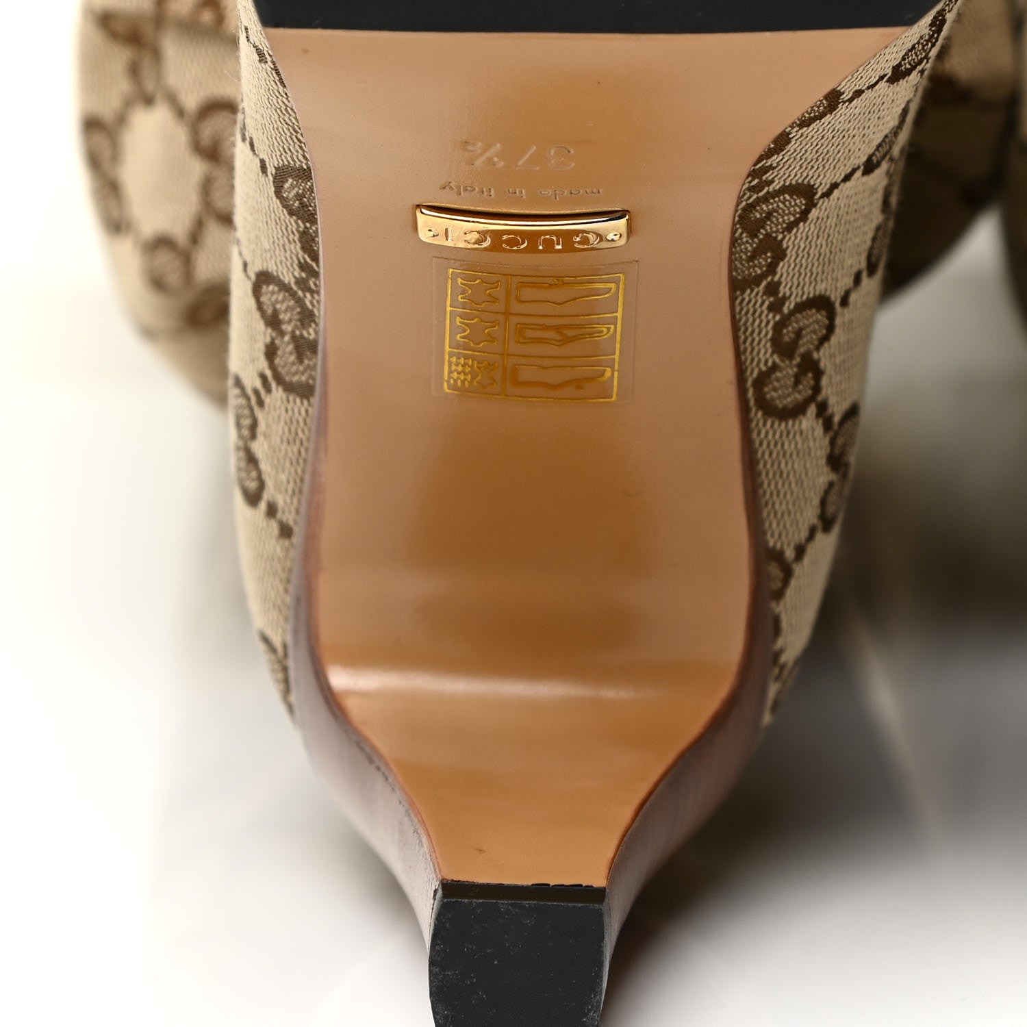 Gucci Monogram Over The Knee Boots 37.5 Beige Ebony 9 of 11