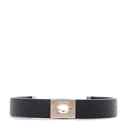 Chanel Calfskin CC Choker Black Gold 1 of 6