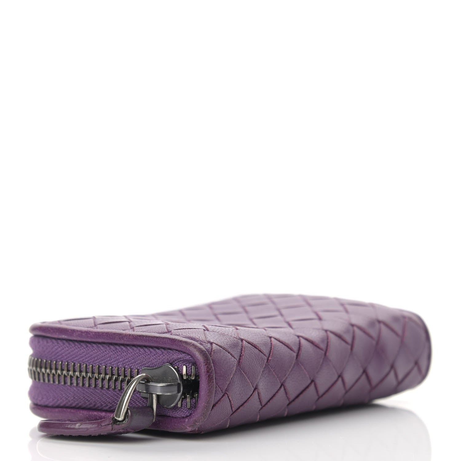 Bottega Veneta Nappa Intrecciato Zip Around Coin Purse Purple 4 of 13