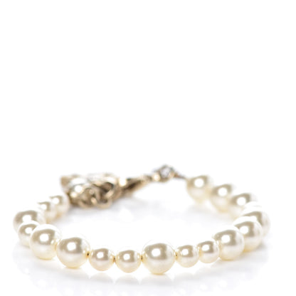 Chanel Pearl Crystal CC Bracelet Gold 3 of 7