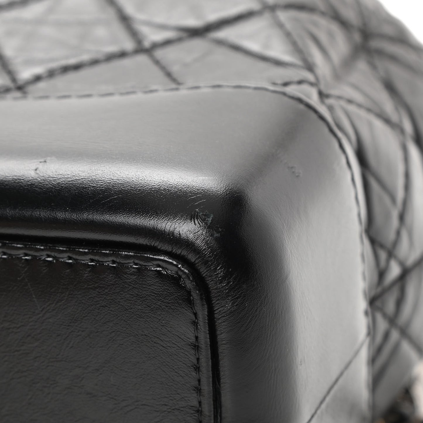 Aged Calfskin Quilted Small Gabrielle Backpack Black
