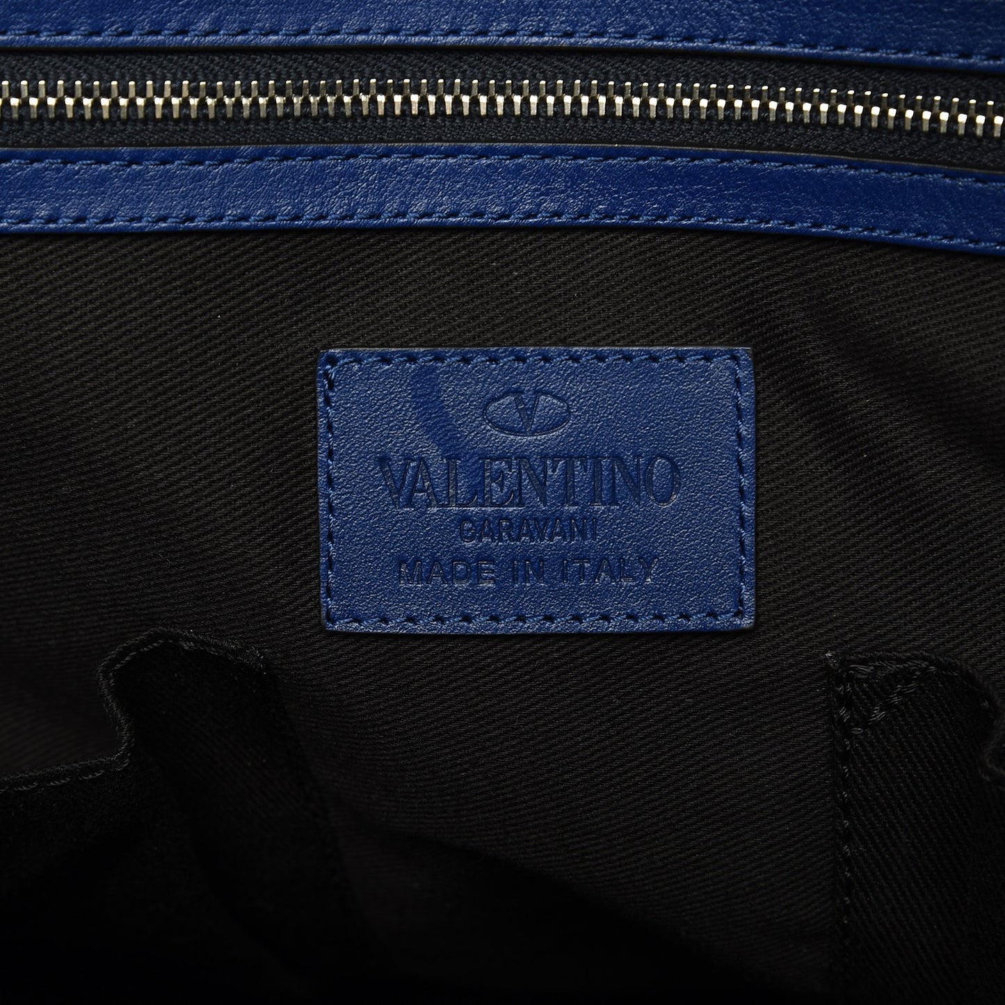 Mens Calfskin Rockstud Striped Holdall Duffle Navy