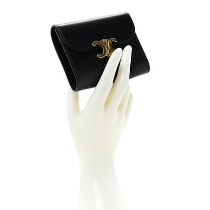 Celine Shiny Calfskin Small Triomphe Wallet Black 2 of 12