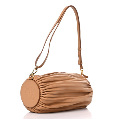 Loewe Lambskin Pleated Bracelet Pouch Shoulder Bag Warm Desert 3 of 11