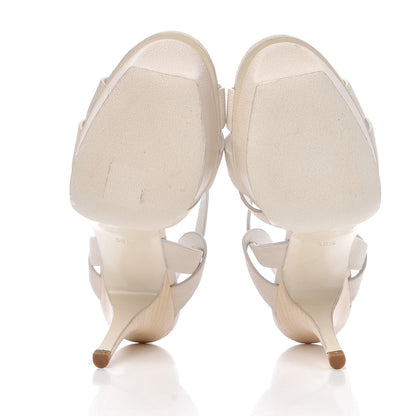 Saint Laurent Calfskin Tribute 75 Platform Sandals 36.5 Porcellana 5 of 9