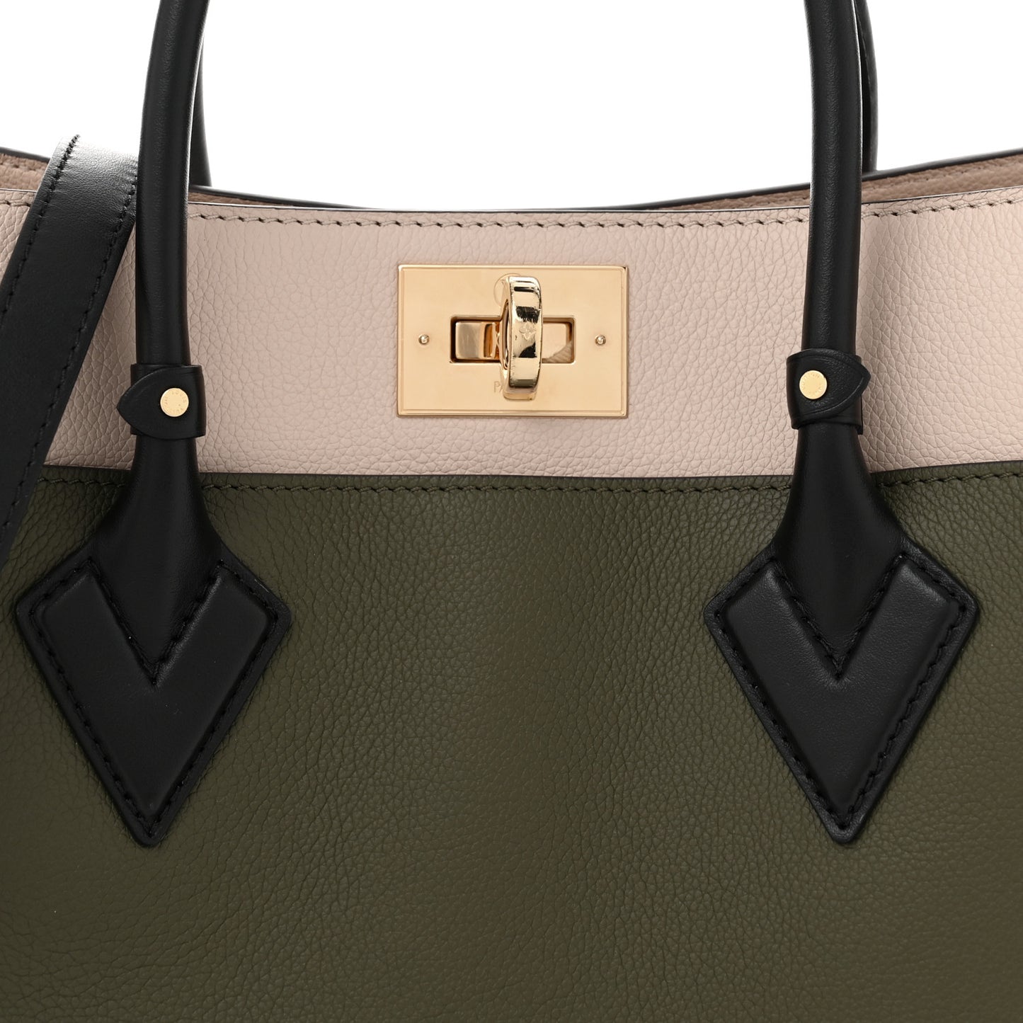 Calfskin Monogram On My Side MM Laurier Green Toffee Latte Beige
