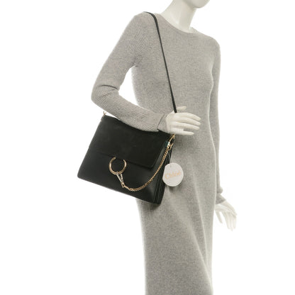 Chloe Suede Calfskin Medium Faye Shoulder Bag Black 2 of 6