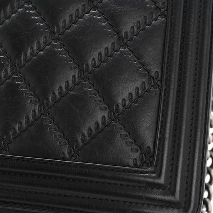 Chanel Calfskin Embossed Stitch Large Boy Flap Black 14 of 14