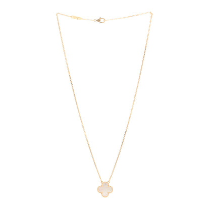Van Cleef & Arpels 18K Yellow Gold Mother of Pearl Vintage Alhambra Pendant Necklace 3 of 5