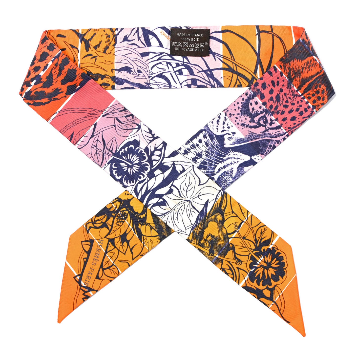 Silk Jungle Love Rainbow Twilly Orange Encre Vieux Rose