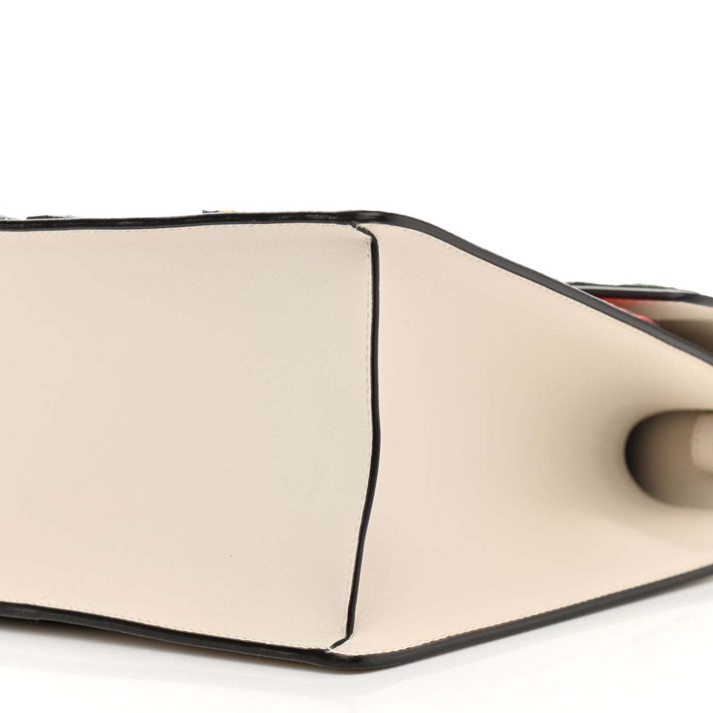 Calfskin Embroidered Medium Sylvie Top Handle Bag White