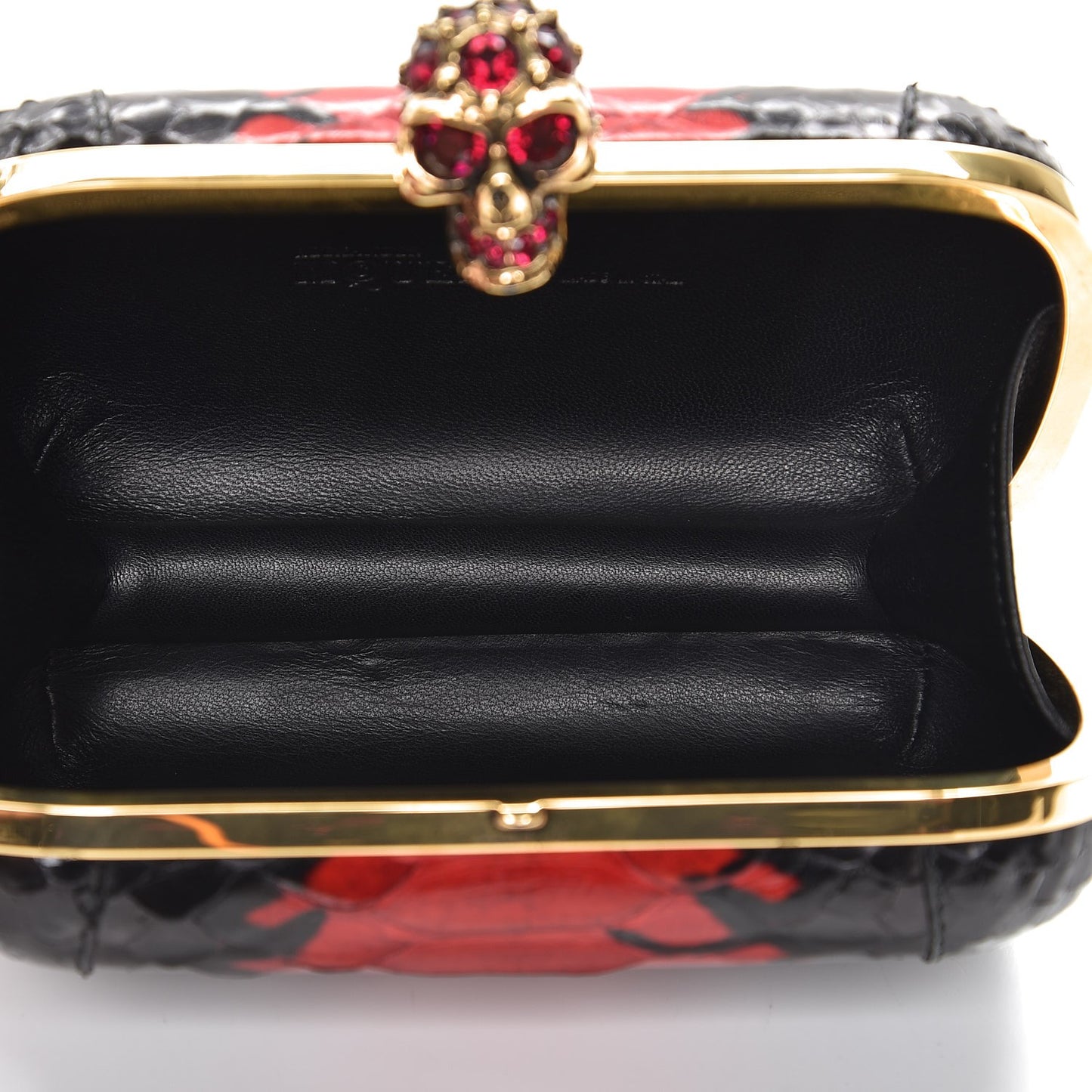 Python Skull Box Clutch Red Black