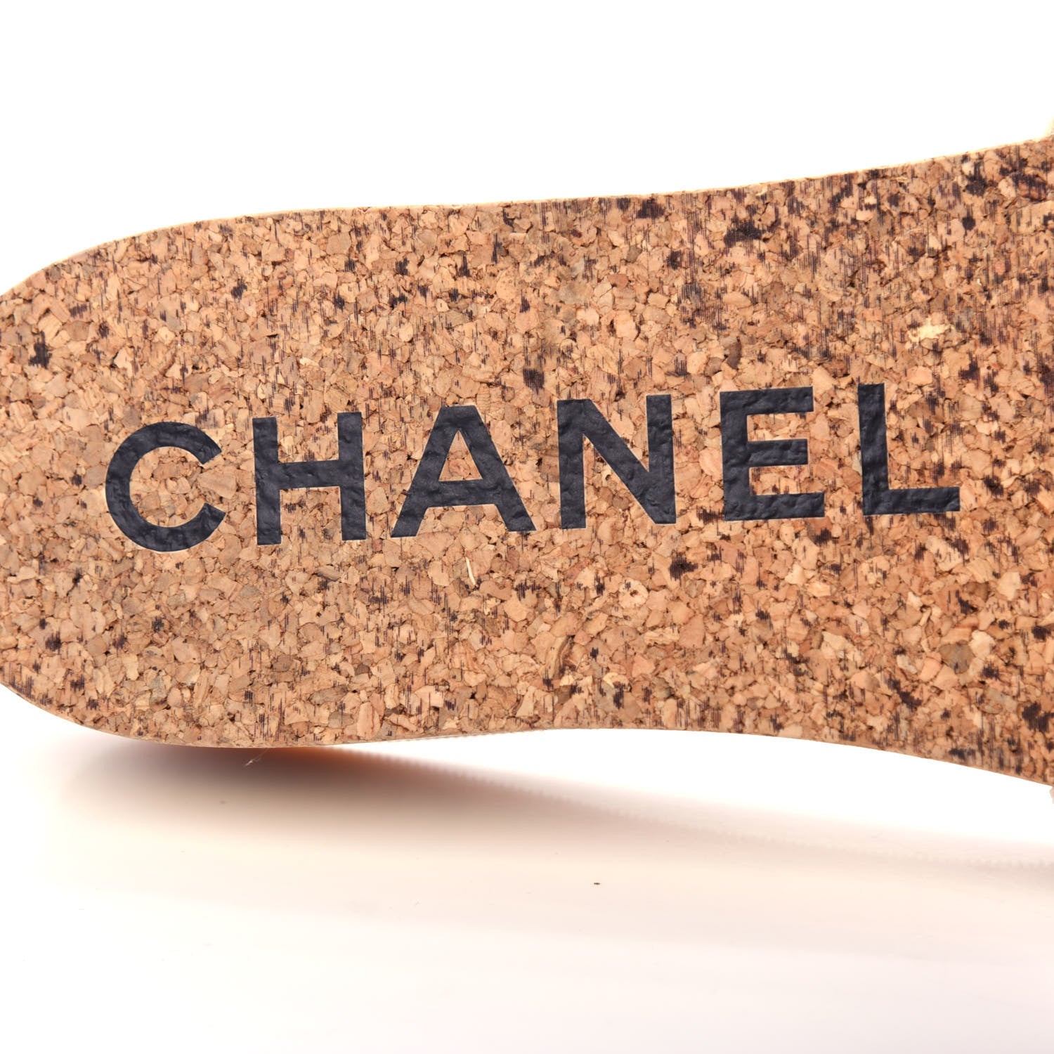 Chanel Tweed Cork CC Mule Sandal 37 White 8 of 10