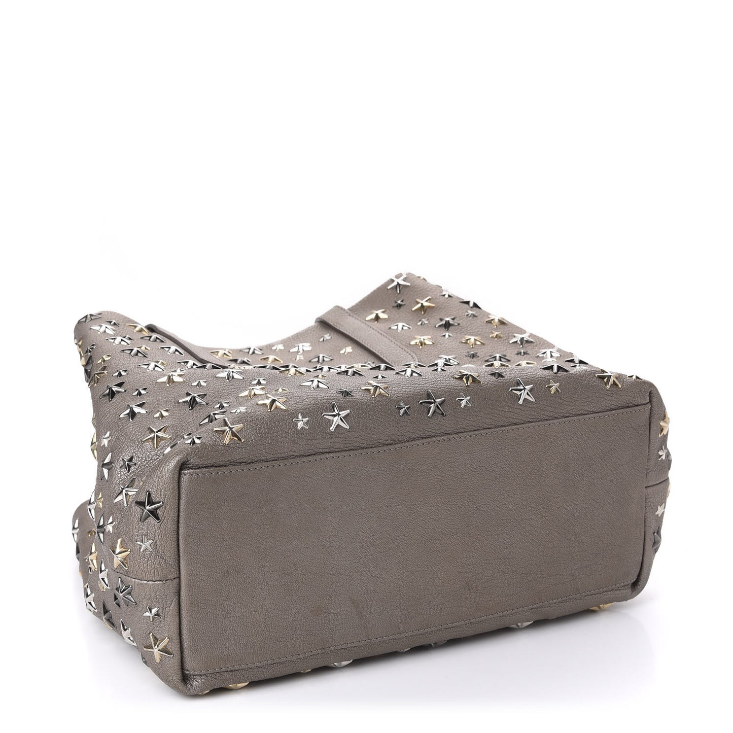 Metallic Calfskin Small Sofia Star Studded Tote Grey