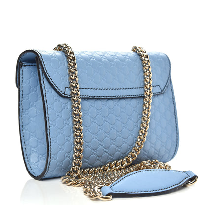 Gucci Soft Microguccissima Mini Emily Chain Shoulder Bag Mineral Blue 3 of 10