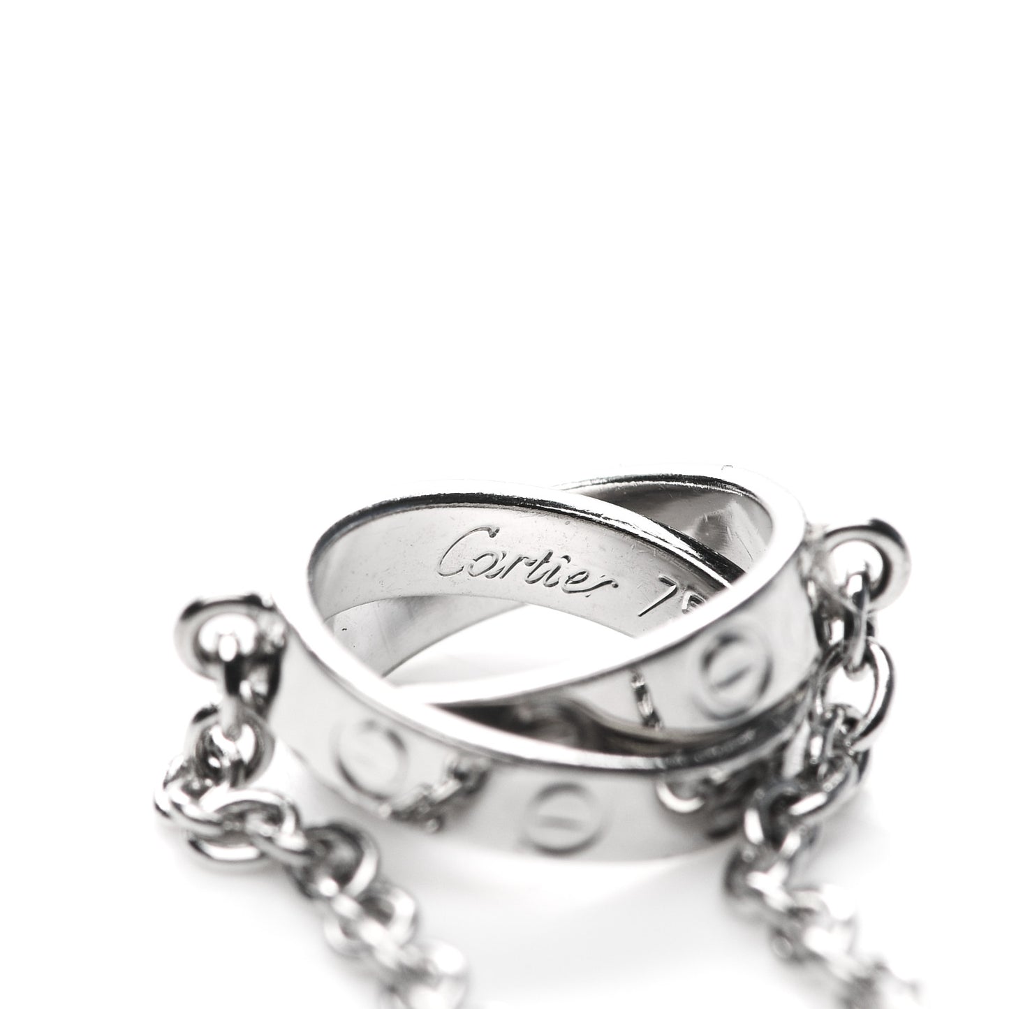 18K White Gold Interlocking LOVE Necklace