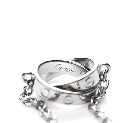 Cartier 18K White Gold Interlocking LOVE Necklace 4 of 7