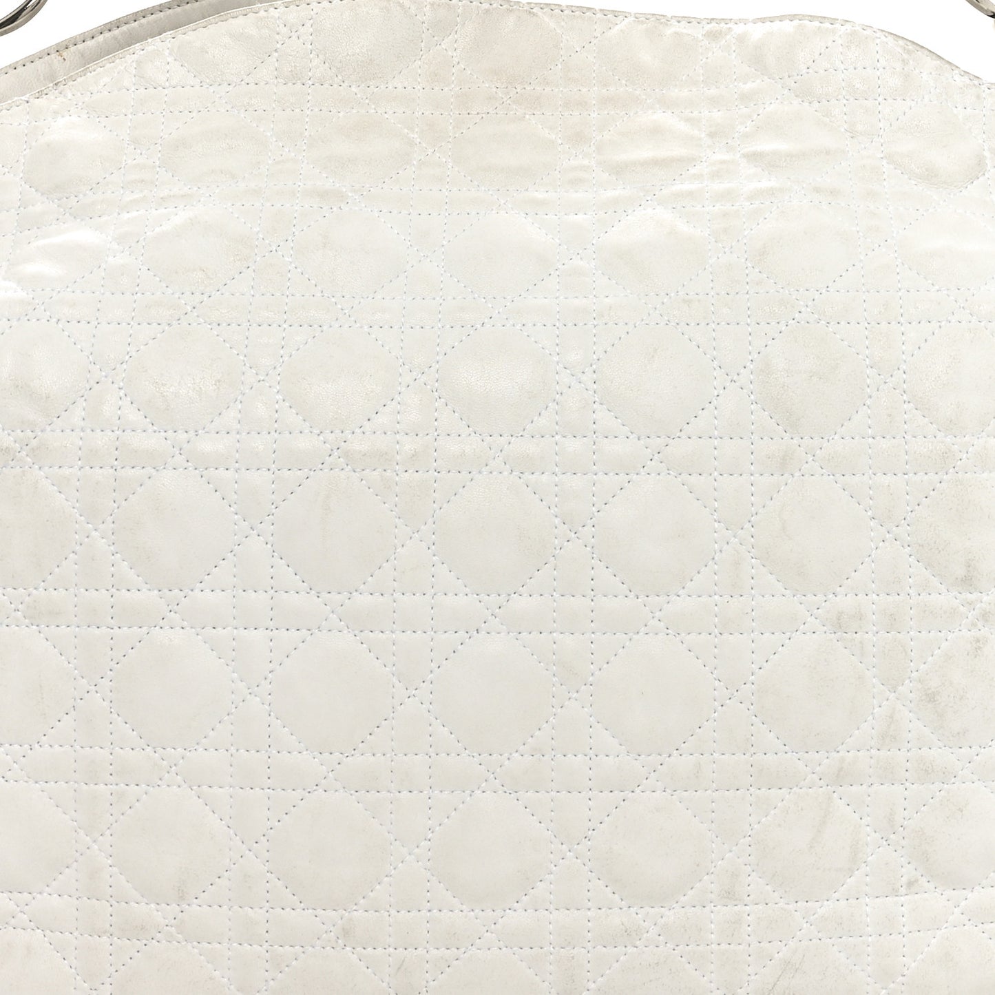 Lambskin Cannage Large Dior Soft Hobo White