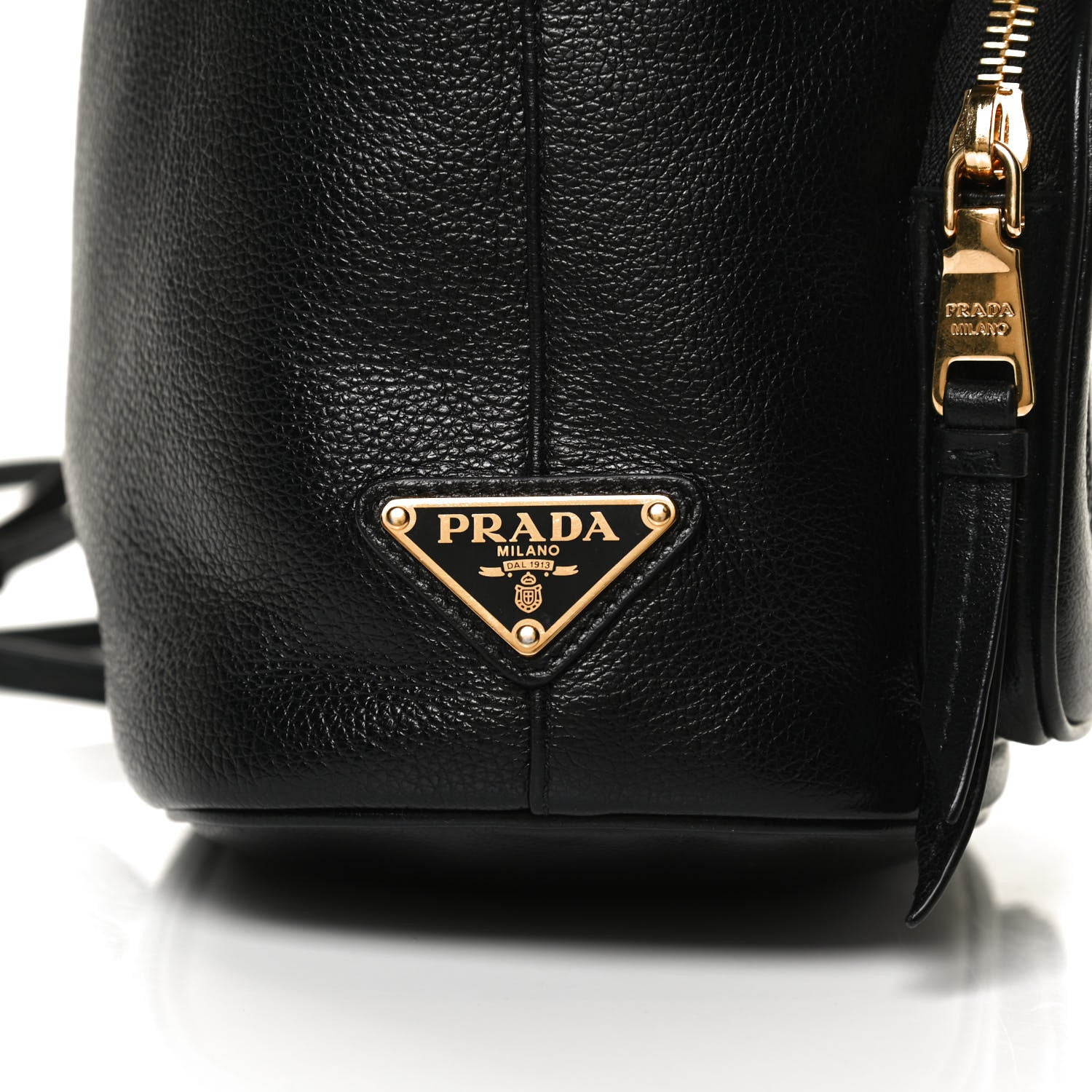 Prada Glace Calfskin Embossed Secchiello Bucket Bag Black 7 of 12