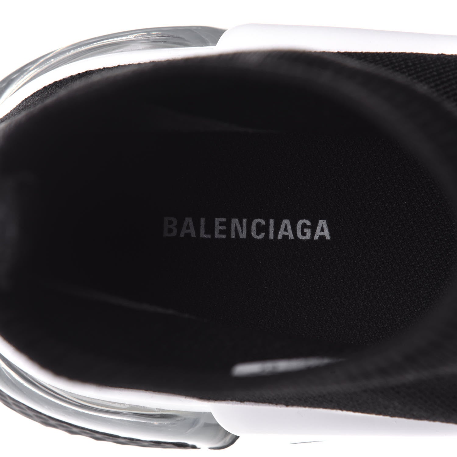 Balenciaga Neoprene Knit Womens Speed Clear Sole Sneakers 41 Black White 9 of 11