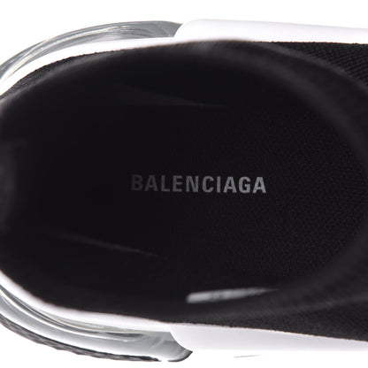 Balenciaga Neoprene Knit Womens Speed Clear Sole Sneakers 41 Black White 9 of 11