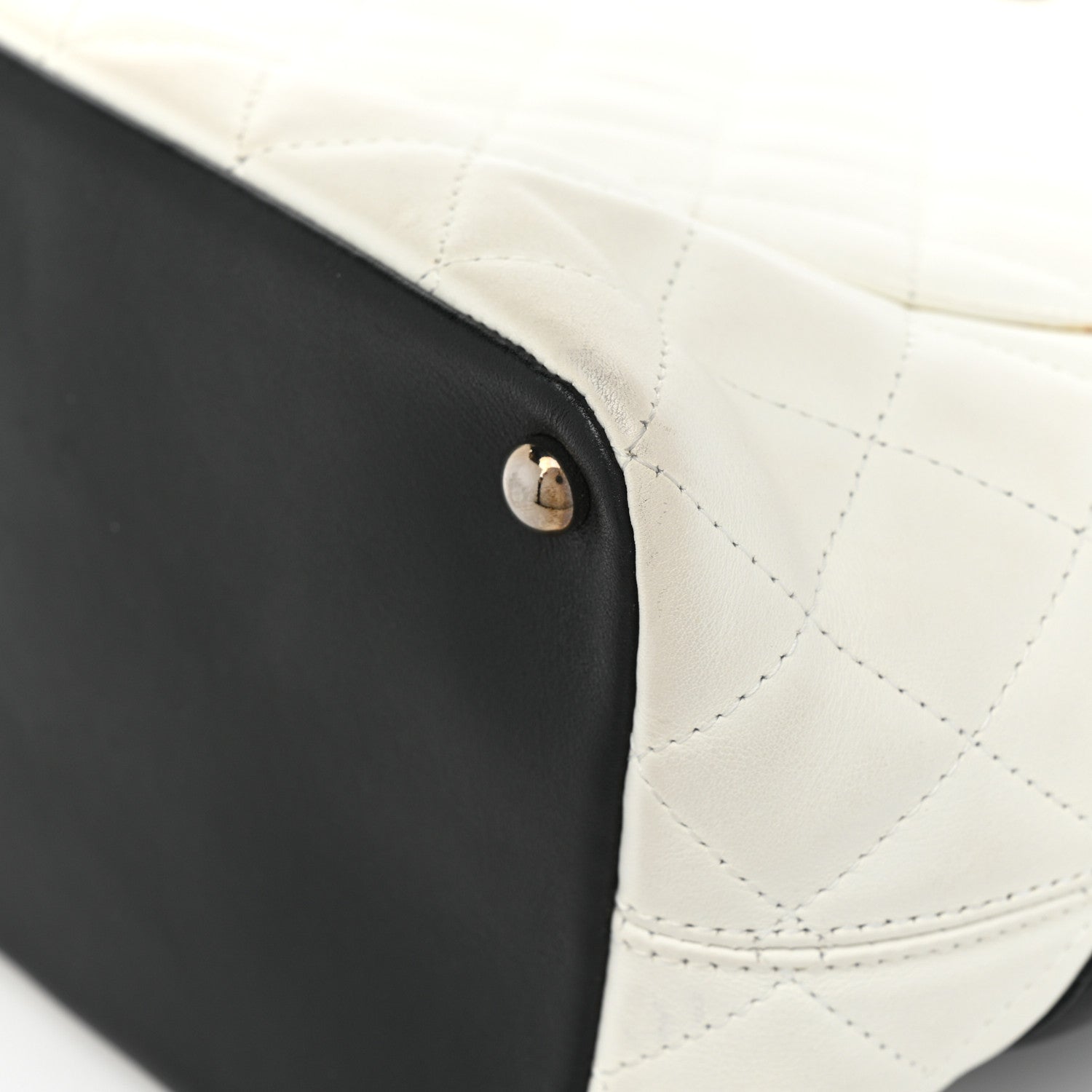 Chanel Calfskin Quilted Medium Cambon Tote White Black 11 of 20