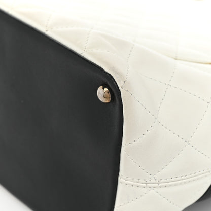 Chanel Calfskin Quilted Medium Cambon Tote White Black 11 of 20