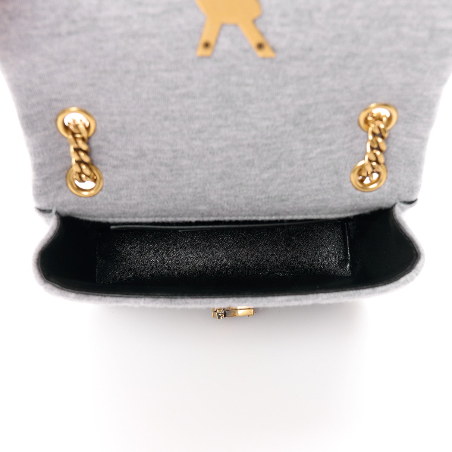 Saint Laurent Jersey Wool Patchwork Monogram Mini Jamie Baguette Grigio 5 of 10