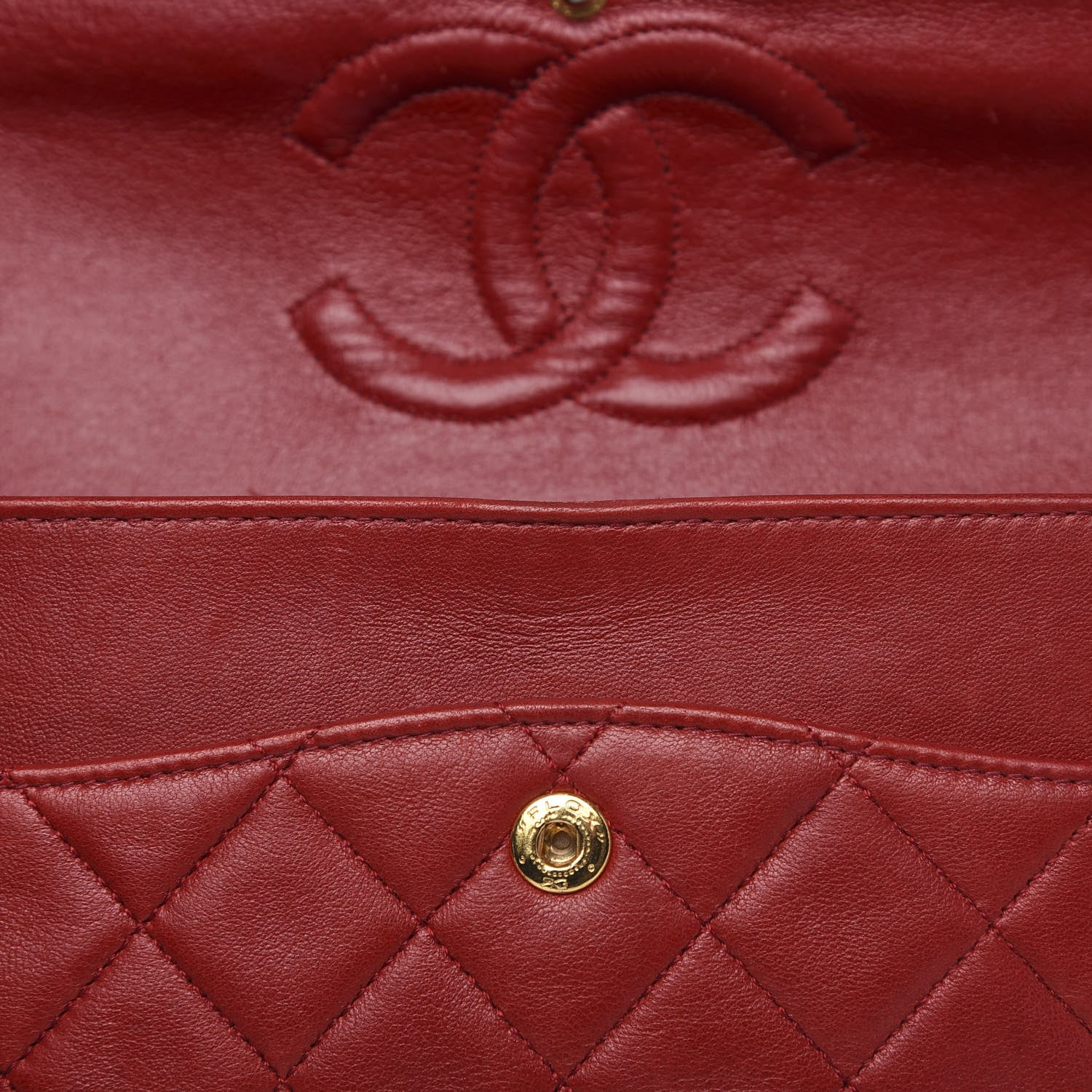 Chanel Lambskin Quilted Medium Double Flap Red 11 of 17
