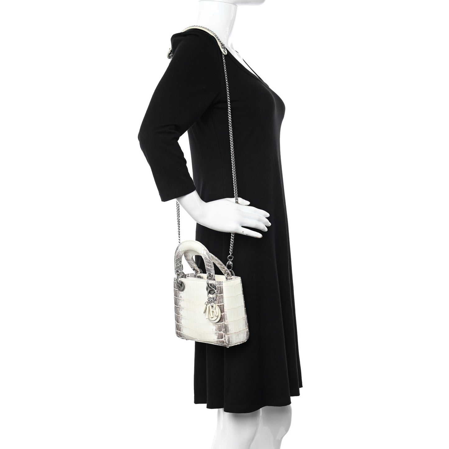 Niloticus Crocodile Himalaya Mini Lady Dior White